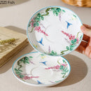 Green vine flower porcelain cup and saucer dining room tea set by Decorbites