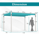 Outdoor Pergola with Retractable Canopy and Aluminum Frame-Turquoise