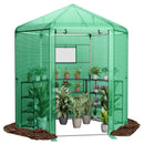 Walk-In Hexagonal Greenhouse with PE Cover and Metal Frame by LJGDeals