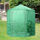 Walk-In Hexagonal Greenhouse with PE Cover and Metal Frame by LJGDeals