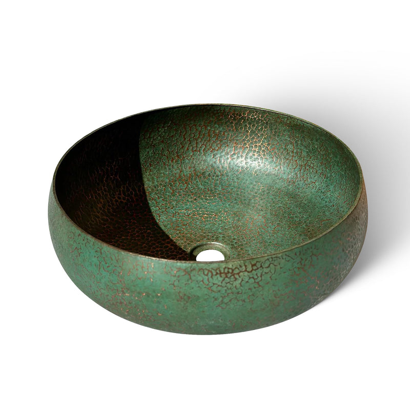 Green Washbasin - Oxidized Copper Bathroom Sink - Athea