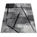 Grey Black Area Rug Mondial with Abstract Paint Effect