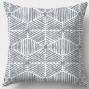 Grey geometry patterned pillow case for living room decor by Decorbites