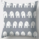 Grey geometry patterned pillow case for living room decor by Decorbites
