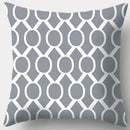 Grey geometry patterned pillow case for living room decor by Decorbites