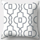 Grey geometry patterned pillow case for living room decor by Decorbites