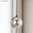 GobekUsa Grey Glass Industrial Pendant Light with Black Fixture for Indoor Use