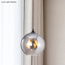 GobekUsa Grey Glass Industrial Pendant Light with Black Fixture for Indoor Use