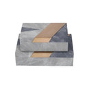 GobekUsa Grey Marble Pattern Leather Storage Box Jewelry Container Desktop Organizer