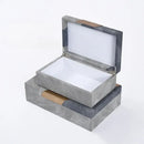 GobekUsa Grey Marble Pattern Leather Storage Box Jewelry Container Desktop Organizer