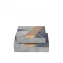GobekUsa Grey Marble Pattern Leather Storage Box Jewelry Container Desktop Organizer