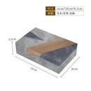 GobekUsa Grey Marble Pattern Leather Storage Box Jewelry Container Desktop Organizer
