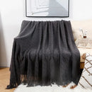 GobekUsa Grey Nordic Waffle Knit Blanket