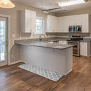 GobekUsa Grey Plaid Kitchen Rug Blue Lattice Long Absorption Doormat in Striped Design