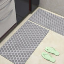 GobekUsa Grey Plaid Kitchen Rug Blue Lattice Long Absorption Doormat in Striped Design