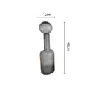 GobekUsa Grey Round Glass Vase Hammer Lid Terrarium Home Decoration