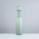 GobekUsa Grey Round Glass Vase Hammer Lid Terrarium Home Decoration