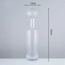 GobekUsa Grey Round Glass Vase Hammer Lid Terrarium Home Decoration