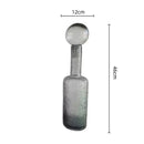 GobekUsa Grey Round Glass Vase Hammer Lid Terrarium Home Decoration