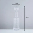 GobekUsa Grey Round Glass Vase Hammer Lid Terrarium Home Decoration