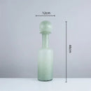 GobekUsa Grey Round Glass Vase Hammer Lid Terrarium Home Decoration