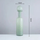 GobekUsa Grey Round Glass Vase Hammer Lid Terrarium Home Decoration