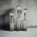 GobekUsa Grey Round Glass Vase Hammer Lid Terrarium Home Decoration