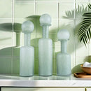 GobekUsa Grey Round Glass Vase Hammer Lid Terrarium Home Decoration