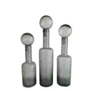 GobekUsa Grey Round Glass Vase Hammer Lid Terrarium Home Decoration