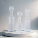 GobekUsa Grey Round Glass Vase Hammer Lid Terrarium Home Decoration