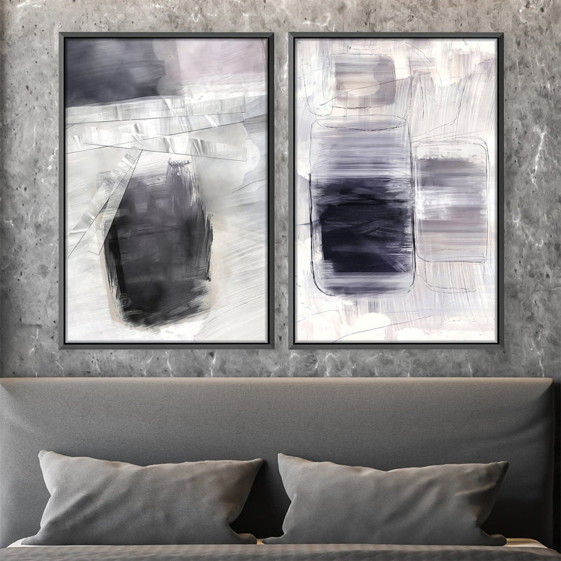 Grey Stroke Abstract Canvas