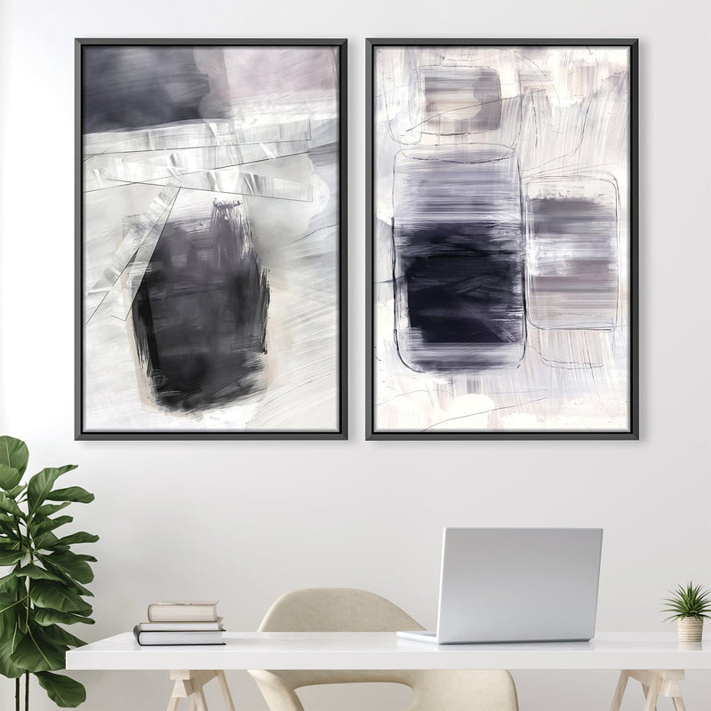 Grey Stroke Abstract Canvas