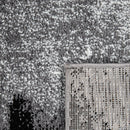 Grey White Area Rug Modern Design with Abstract Paint Effect