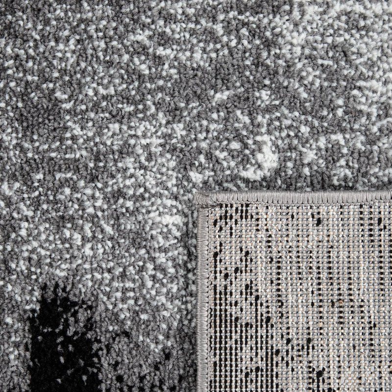 Grey White Area Rug Modern Design with Abstract Paint Effect