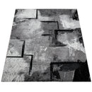 Grey White Area Rug Modern Design with Abstract Paint Effect