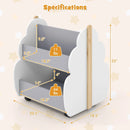 Kids Wooden Bookshelf with Universal Wheels by LJGDeals