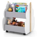 Kids Wooden Bookshelf with Universal Wheels by LJGDeals