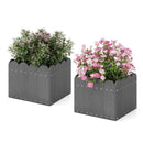 2 Pack Square Planter Box with Drainage Gaps for for Front Porch Garden Balcony by LJGDeals