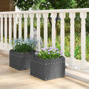2 Pack Square Planter Box with Drainage Gaps for for Front Porch Garden Balcony by LJGDeals