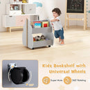 Kids Wooden Bookshelf with Universal Wheels by LJGDeals