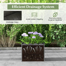 2 Pack Square Planter Box with Drainage Gaps for for Front Porch Garden Balcony by LJGDeals
