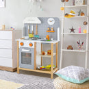 Wooden Toddler Pretend Kitchen Set with Cookware Accessories for Boys and Girls-Grey by LJGDeals