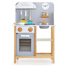 Wooden Toddler Pretend Kitchen Set with Cookware Accessories for Boys and Girls-Grey by LJGDeals