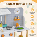 Wooden Toddler Pretend Kitchen Set with Cookware Accessories for Boys and Girls-Grey by DirectDeals