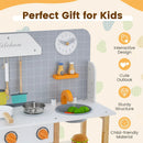 Wooden Toddler Pretend Kitchen Set with Cookware Accessories for Boys and Girls-Grey by LJGDeals