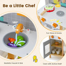 Wooden Toddler Pretend Kitchen Set with Cookware Accessories for Boys and Girls-Grey by LJGDeals