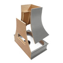 Grey Range Hood With Curved Front, Brass Strapping and Buttons - 30", 36", 42", 48", 54" and 60" Widths Available