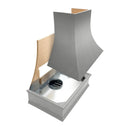 Grey Range Hood With Curved Front and Brass Strapping - 30", 36", 42", 48", 54" and 60" Widths Available
