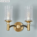 GobekUsa Gridded Crystal Wall Light Retro Brass Sconce for Living Room