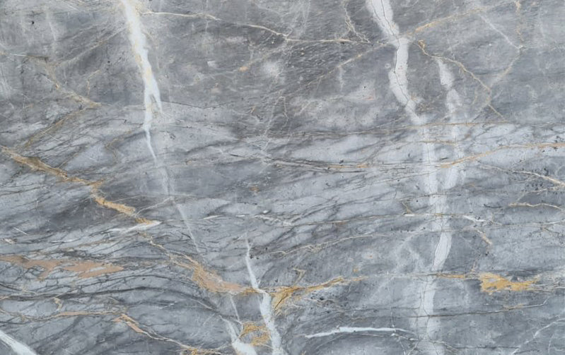 Gris Dorado Gray Bookmatching Polished Marble Slab